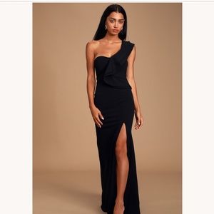 Black one shoulder dress